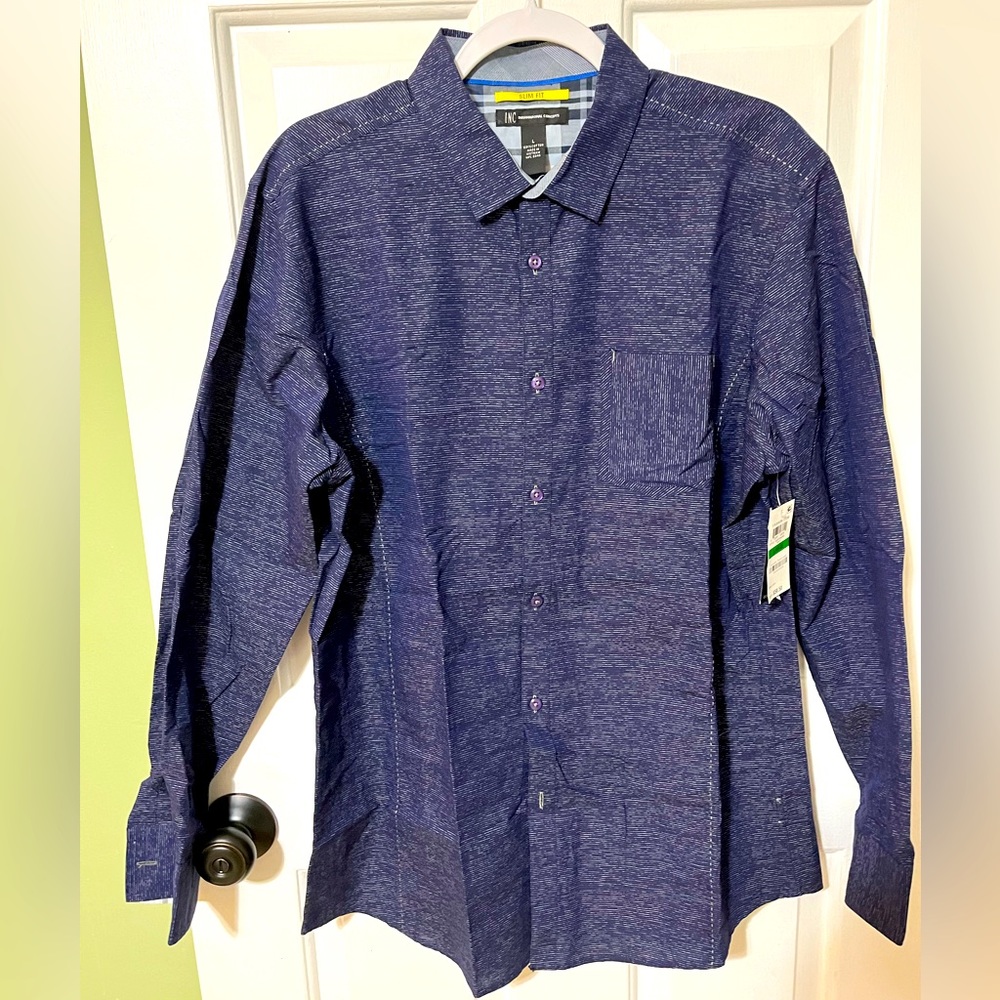 INC - Long Sleeve blue cool shirt l.